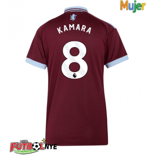 Camiseta Aston Villa Boubacar Kamara #8 Primera Equipación para mujer 2026-27 manga corta